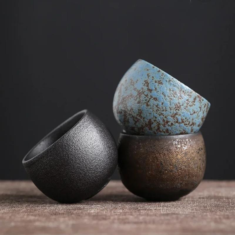 Japanese Ceramic Tea Cup - Vintage Rustic Stoneware, Handmade Single Cup, Zen Home & Tea Ceremony Use, Unique Design