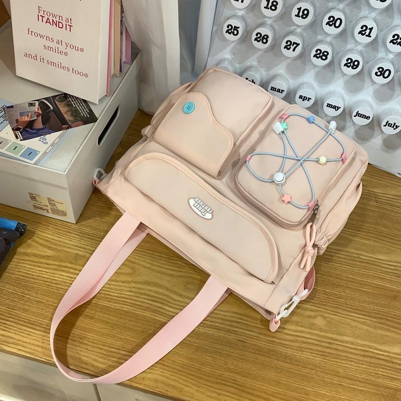 Dámská kabelka přes rameno studentská velkokapacitní taška na knihy na hodiny crossbody taška