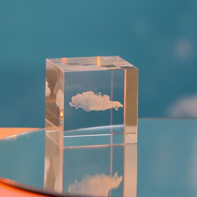 

4 /5cm Healing Crystal Square Ornaments Creative Heart Cloud Spiritual Healing Decor with Natural Aesthetic for Home Decor Gifts 4cm