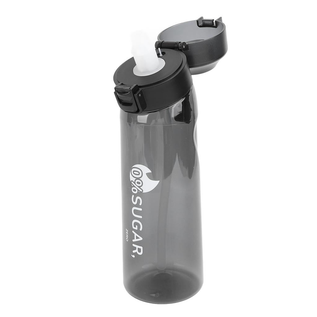 650ml Air Scent Water Bottle Straw Scent Water Cup with 2 Rings for Hiking Picnic Outdoor Travel