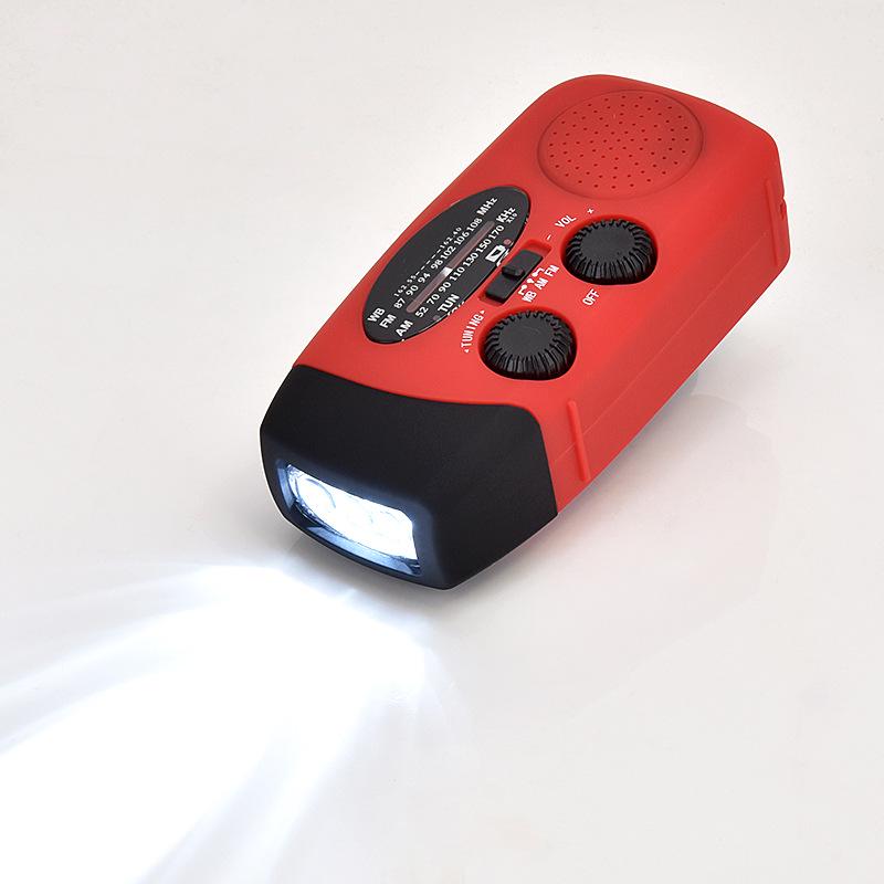 Hand-Crank Solar-Powered LED Light & Emergency Radio with Mobile Power Bank