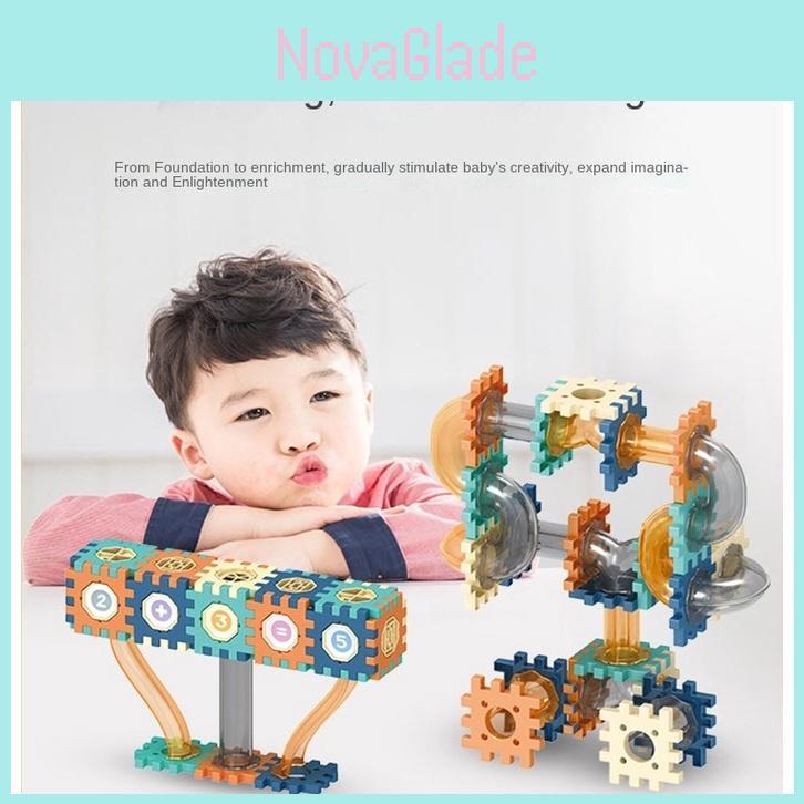 Iq Playground Plastic Slide Marble Run Building Blocks