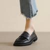 Black Leather Women's Loafers Platform Slip On Shoes for Women 2026 Spring British Casual Flats Shoe Woman Low Heels Mary Janes