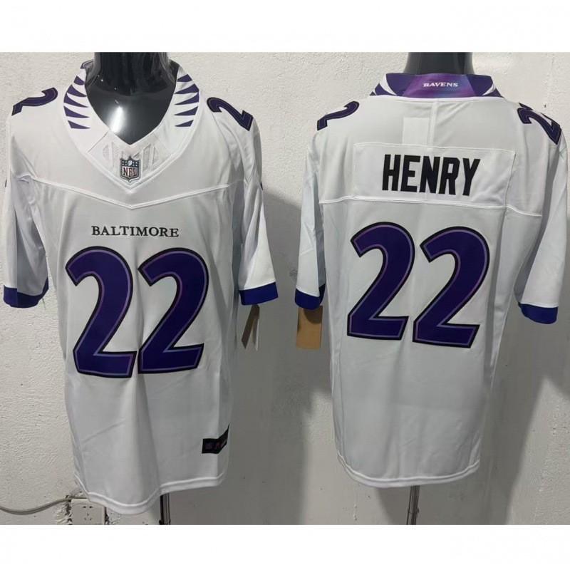 Maillot de Football NFL Baltimore Ravens Derek Henry 22 Troisième Génération Style Authentique Vêtement pour Fan