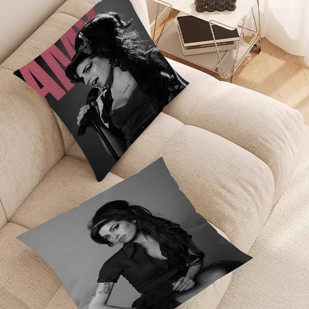 Beauty Woman A-Amy W-Winehouse Cushion Cover Car Throw Pillow Case For Sofa Car Christmas Gift 40x40cm 45x45cm