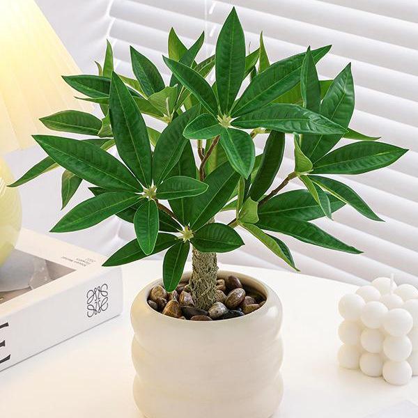 Nordic Bionic Green Faux Bonsai Plants - Indoor Tabletop Decor for Office & Living Room