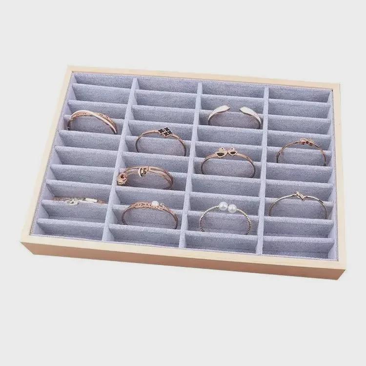 Bamboo & Wood Jewelry Display Tray for Bracelets and Jade