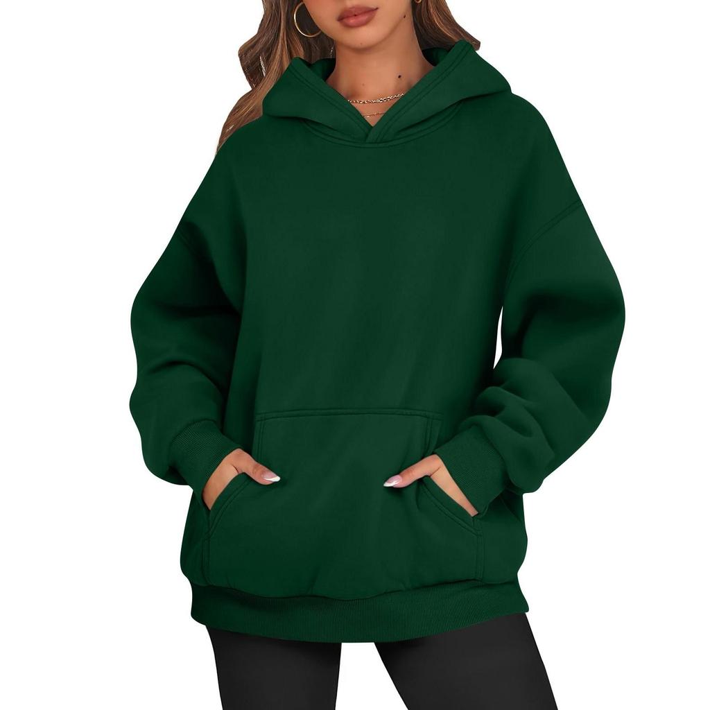 Damen Oversized Sweatshirts Fleece Hoodies Langarmshirts Pullover Herbstkleidung Mit Tasche