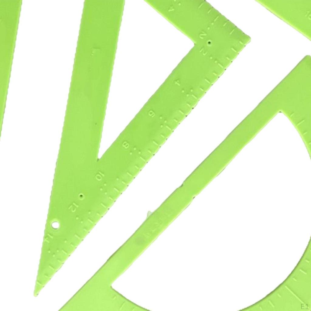 4 kusy Braillovo školní pravítko sada Vzdělávací nástroj Speciální úhel Pravoúhlý trojúhelník