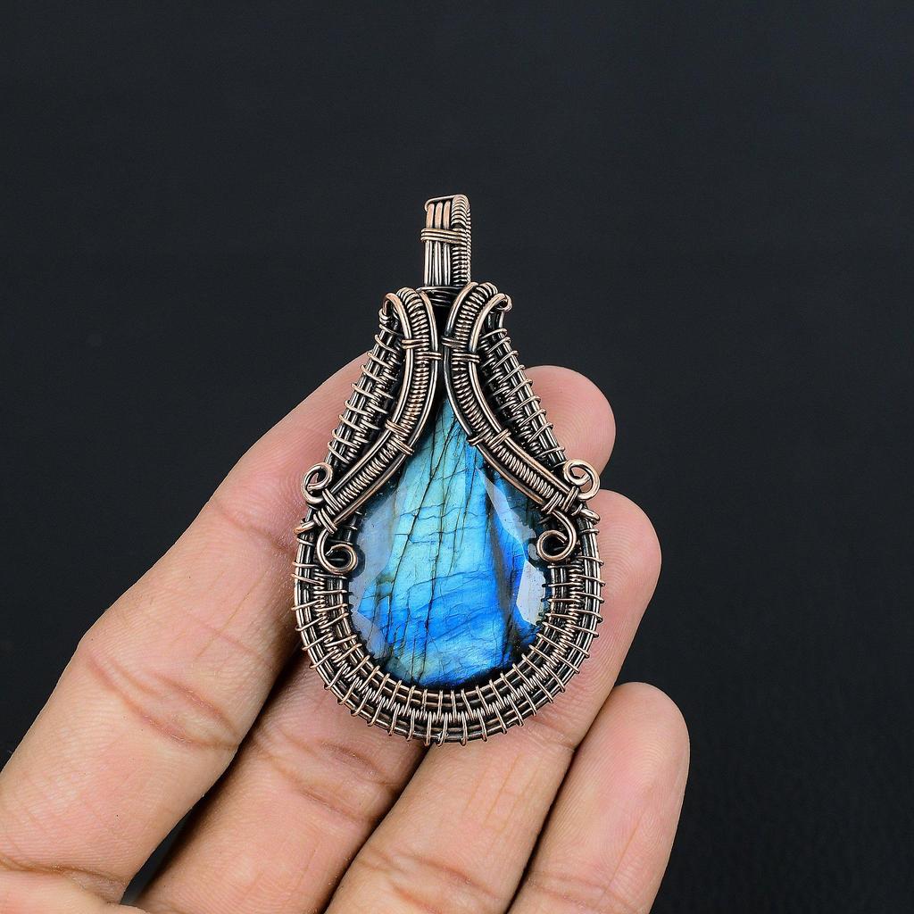 Labradorite Pendant, Handmade Gemstone 925 Sterling Silver Pendant Antique Jewelry, For Gift Silver Jewelry