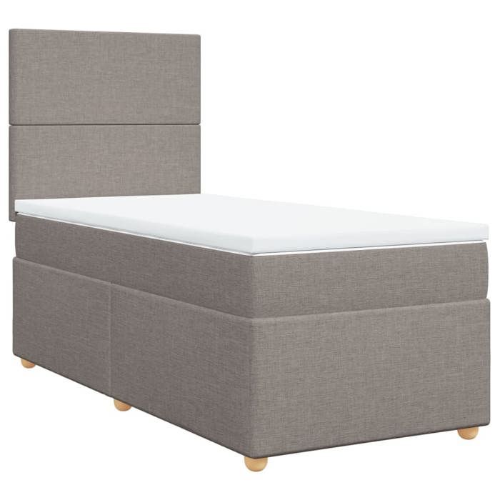 VidaXL Sommier à lattes de lit avec matelas Taupe 90x200 cm Tissu 3291160