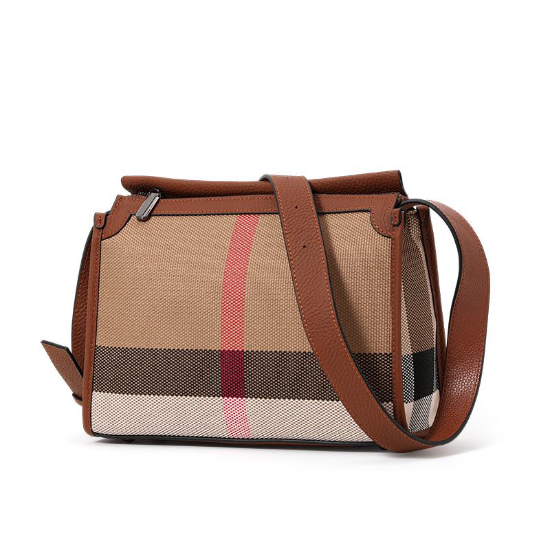 Aidrani Cowhide Autumn New High-End Plaid Satchel Small Square Casual Versatile Genuine Leather Shoulder Crossbody Bag