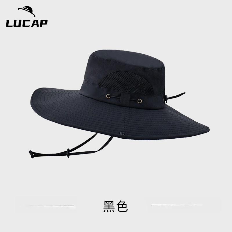 Fishing Sun Protection Hat Summer Climbing Hat Men's Big Head Circumference Shading UV Protection Breathable Waterproof Outdoor Bucket Hat