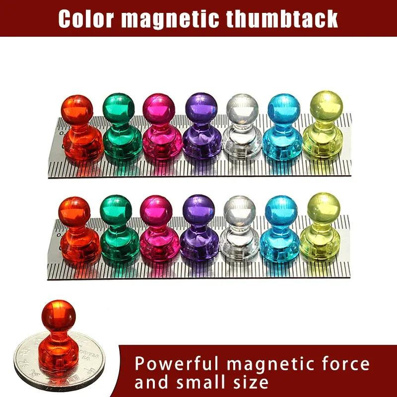 10pcs Magnetic Push Pins Small Acrylic Transparent Colorful Strong Magnet Whiteboard Refrigerator Office Board Teaching Drawing Fixing Magnet Clips