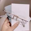 Anti Blue Light Nearsighted Glasses Women Glasses Digital Device Glasses with Diopters 0 To -40 Shiny Rimless Frame Glasses