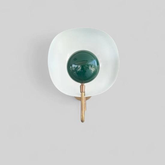 30.48 Cm Green Mid Century Modern Brass Wall Sconce Industrial Style Bathroom, Bedroom Light Ball Reproduction Lamp