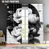 2pc    Party Window Curtains Peony Blossoms Polyester  Without Electricity Festive Backdrops Applies to Holiday Home Decor & Gifts