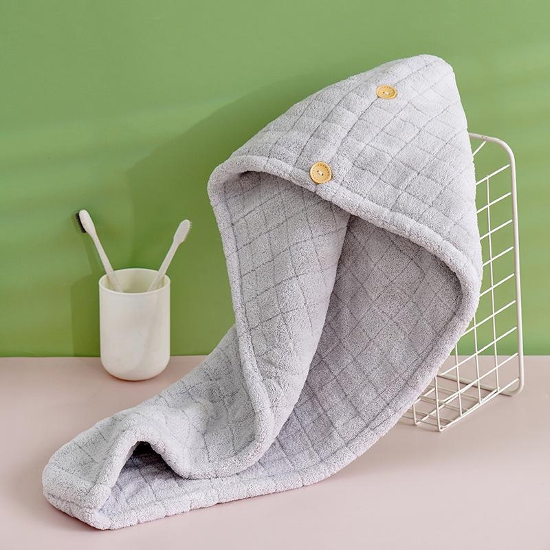 Hair Cap Lady Thickened Double-layer Quick-drying Coral Velvet Dry Hair Towel Absorbent Scarf New Shower Cap Wholesale