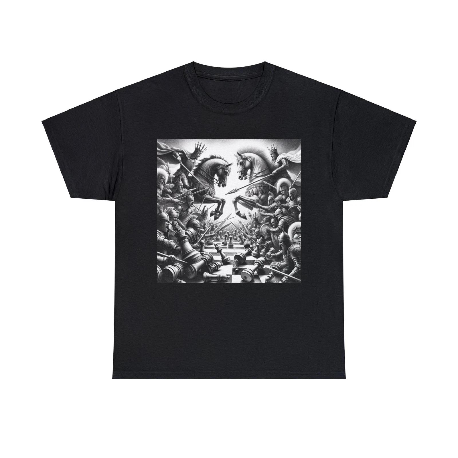 

Unisex Adult T Shirt Royal Battle Chess Artwork Graphic Tee Strategic Game Board S