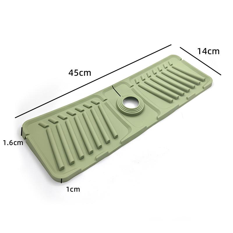 1pc Foldable silicone faucet drain pad for kitchen/bathroom, splash proof pad, soap storage, slope design, countertop protector