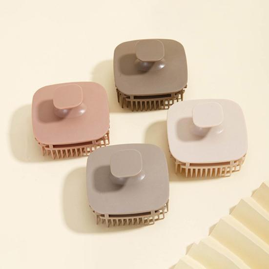 Yousheng Square Hair Scalp Massage Brush with Finger Strap Anti-Slip Hair Washing Scrubber for Deep Cleaning Exfoliating Relaxing Shower Shampoo Brush