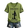 Women's Fit Halloween Print V-Neck Short Sleeve T-Shirt for Casual Wear