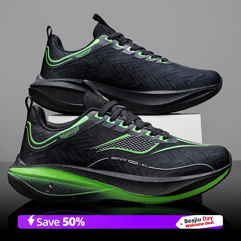 

Marathon Men Running Shoes Carbon Plate Speciality Sports Breathable Lightweight Women s Comfortable Nonskid Leisure Sneakers 45 чёрный