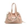 Women'S Bag Fashion Pearl Bucket Bag Texture Pu Handbag Simple Versatile Shoulder Bag