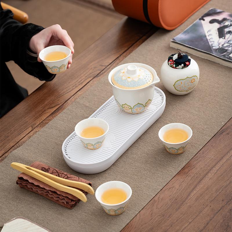 Chinese Qingyun Kung Fu tea set small set souvenir to give customers the company's anniversary opening creative custom printed gift