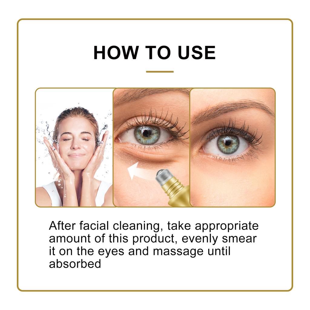 Eye Roller Serum Reduce Fine Lines Wrinkles Dark Circles Firming Skin Care Essence Anti-Aging Treatment