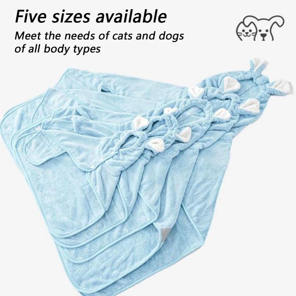 Super Absorbent Dog Bathrobe Quick-drying Cat Bath Robe  for Small Medium Large Dogs