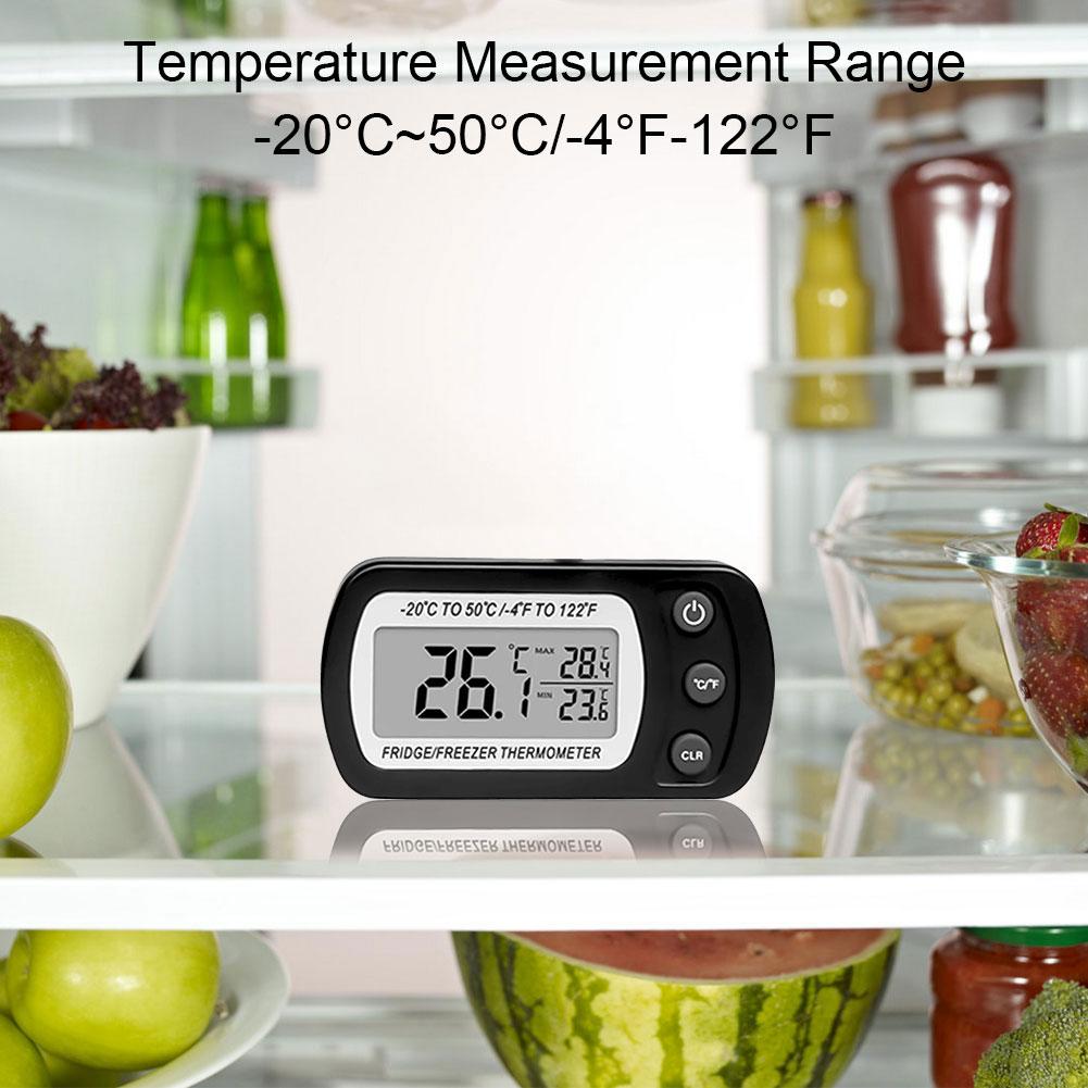 Digital Refrigerator Freezer Thermometer Large LCD Waterproof Mini Thermometer Magnetic Back& Hook for Kitchen Home Restaurant