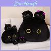 Adorable Cartoon Black Cat Plush Pillow Soft Pp Cotton Decorative Gift For Kids