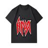 Men's 100% Cotton Crew Neck Short Sleeve T-Shirt, Stylish Heavy Metal Rock Style Red Letter Printed Casual Daily Comfortable Tee for Summer Daily Wear