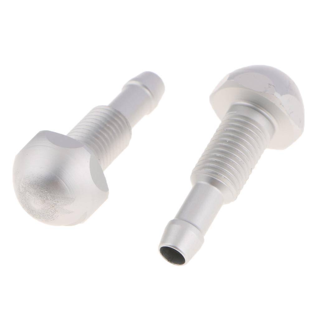 Car Vehicle Windshield Spray Nozzle Single Hole Aluminum - Silver, as described