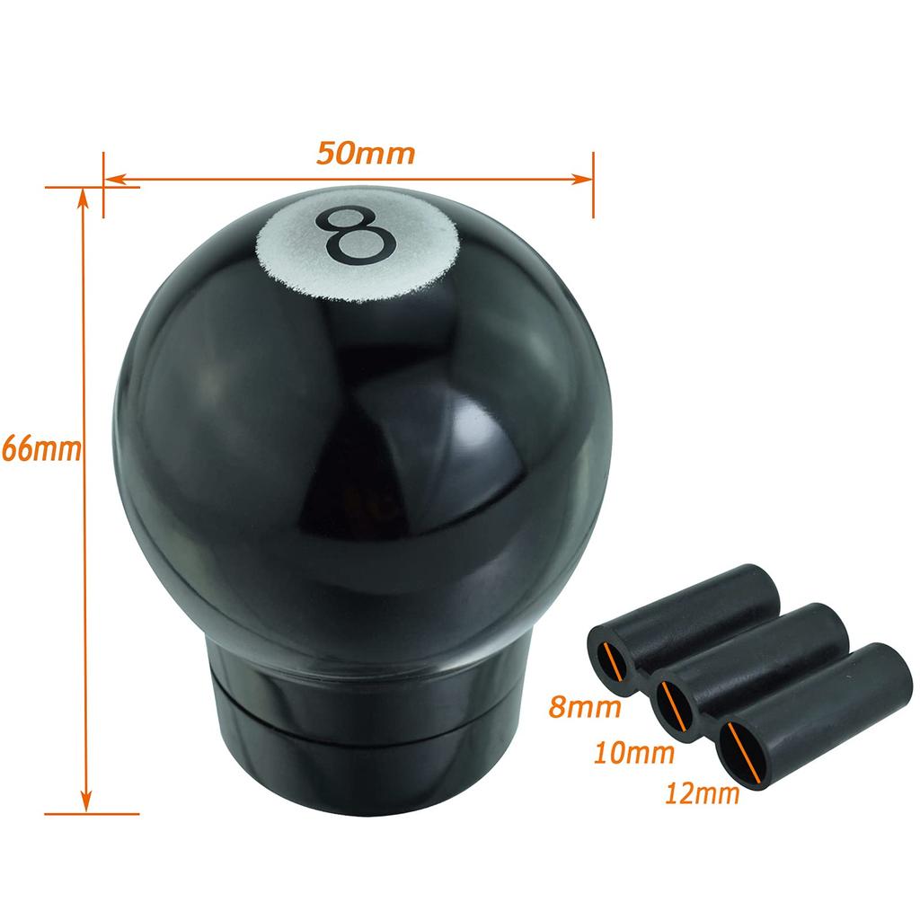 Lunsom Shift Aluminum Gear Shift Compatible with Automatic and Manual Black 8-Ball Knob, Lever, Cars,