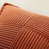 Herbst Rost Dekorative Kissenhülle für Sofa Bett Akzentkissenhülle Breitseitig Gestreift Patchwork Weiche Cord Kissenbezüge