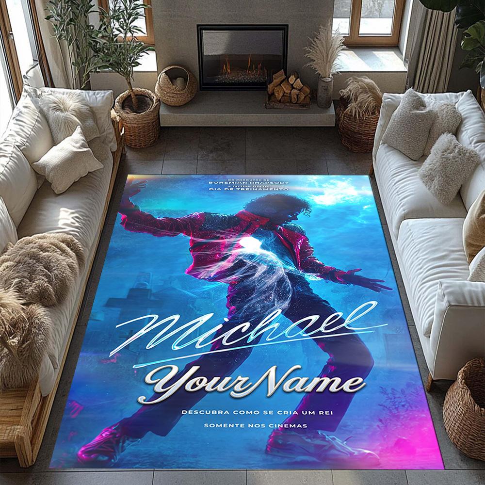 Michael Jackson 27 Personalized Name Floor Rug Office Rug Perfect for Balcony Bedrooms Game Room Foyer Anti-slip Rug Anime Office Decor