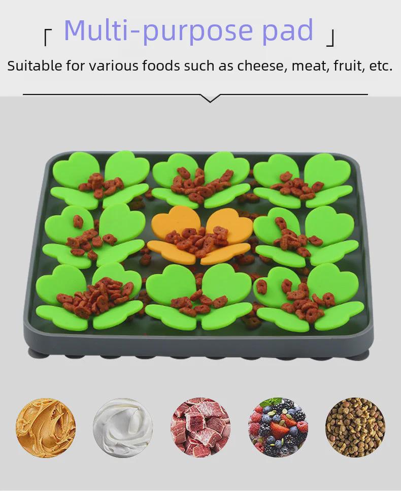 Hrănitor lent și covoraș de lins pentru animale de companie - Covoraș din silicon pentru câini și pisici