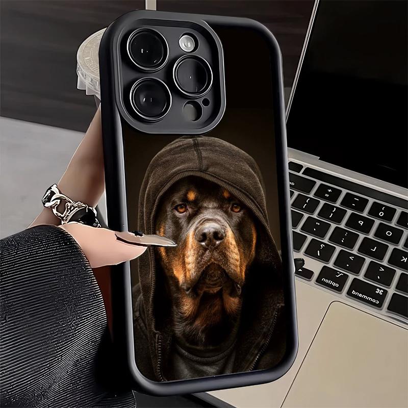 

Phone Case for iPhone 17 Air 16E 15 16 Pro Max Rottweiler Dog Cover 14 Plus 13 12 Mini Soft Shell Silicone Fundas iPhone 16 Pro Max