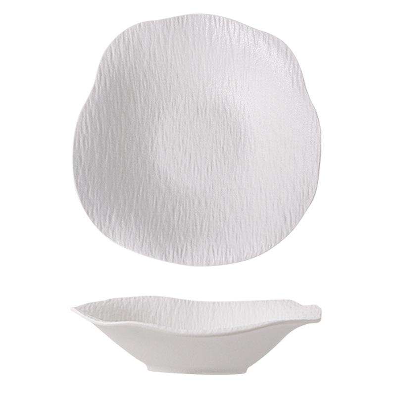 High-End Irregular Ceramic Stone Pattern Dinner and Salad Plate Set