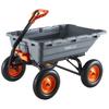 Garden Dump Cart, 680kg Poly Dump Cart, Garden Carts Dumps Wagon with 90° Quick-Dumps Mechanism, Adjustable Handle, 270° Flexible Rotating Bearings,
