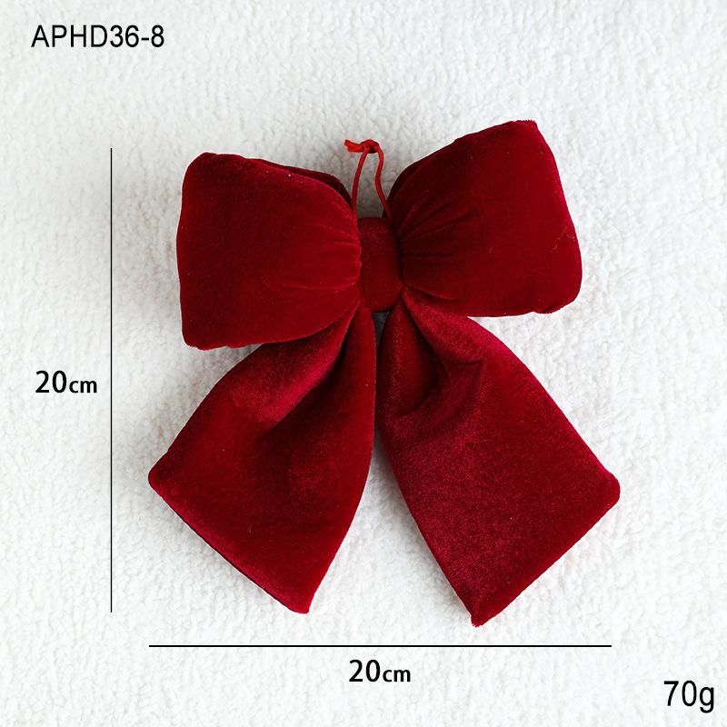 Red Velvet Christmas Bow Ornaments, Holiday Wedding Decor for Xmas Tree Hanging Decoration