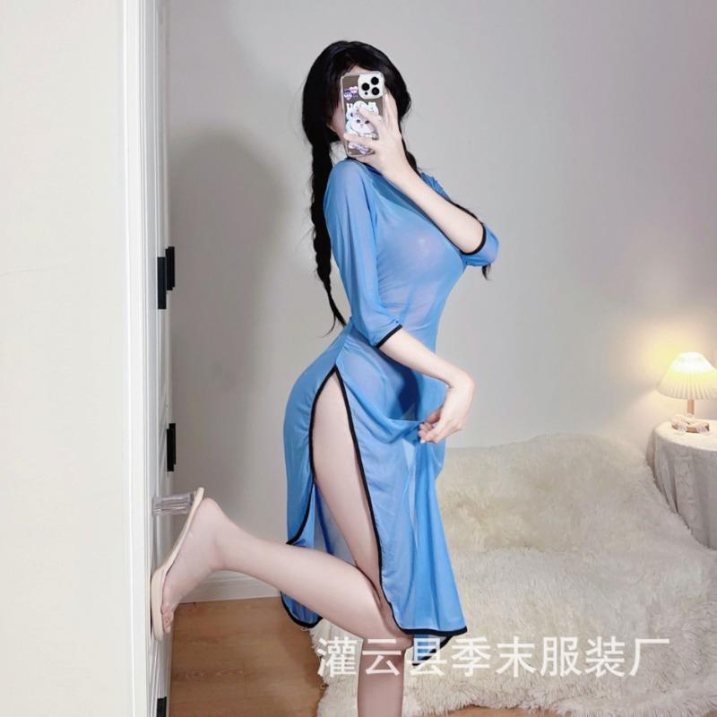 Sex lingerie sexy Republic of China student dress cheongsam uniform cos transparent female pure desire drag cosplay