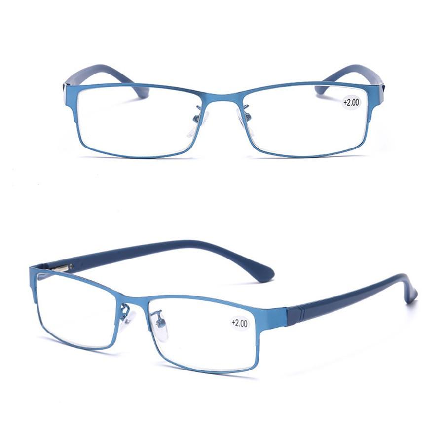 

Чоловічі окуляри для читання Металева оправа TR90 Гнучкі дужки Ділові Офісні HD Окуляри для пресбіопії Окуляри +1.0 +1.5 2.0 2.5 3.0 3.5 4.0 +3.00 синій