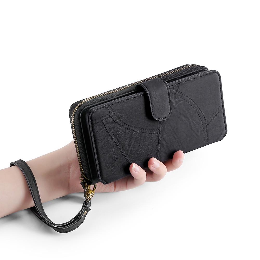 

Detachable Wallet Leather Case For Samsung Galaxy S25 Ultra S24 S23 S22 Plus S21 Note 20U Magnetic Card Bag Phone Cover+Lanyard S25 чёрный