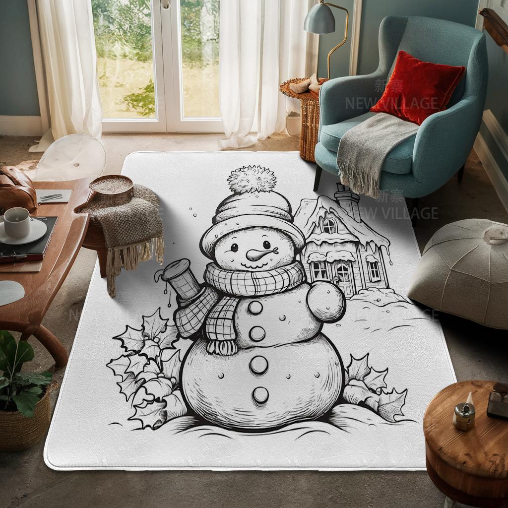 House Entrance Carpet Home Door Mat Living Room Bath Foot Bathroom Non-slip Water Absorption Rugs Bath Merry Christmas Winter