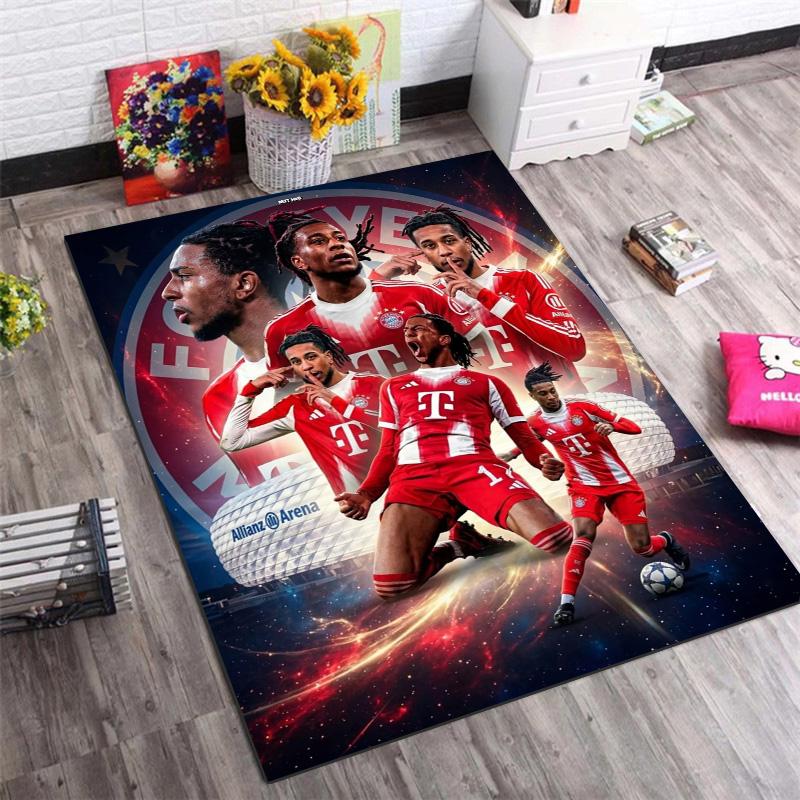 Michael Olise Bayern Munich Team Football Area Rug, Non Slip Floor Mat for Living Room Game Room Soccer Fan Decor