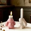 Cute 3D Rabbit Silicone Mold Bunny Aromatherapy Cup Gypsum Candle Mold Easter Diy Craft Moulds Reusable Handmade Tool Home Decor