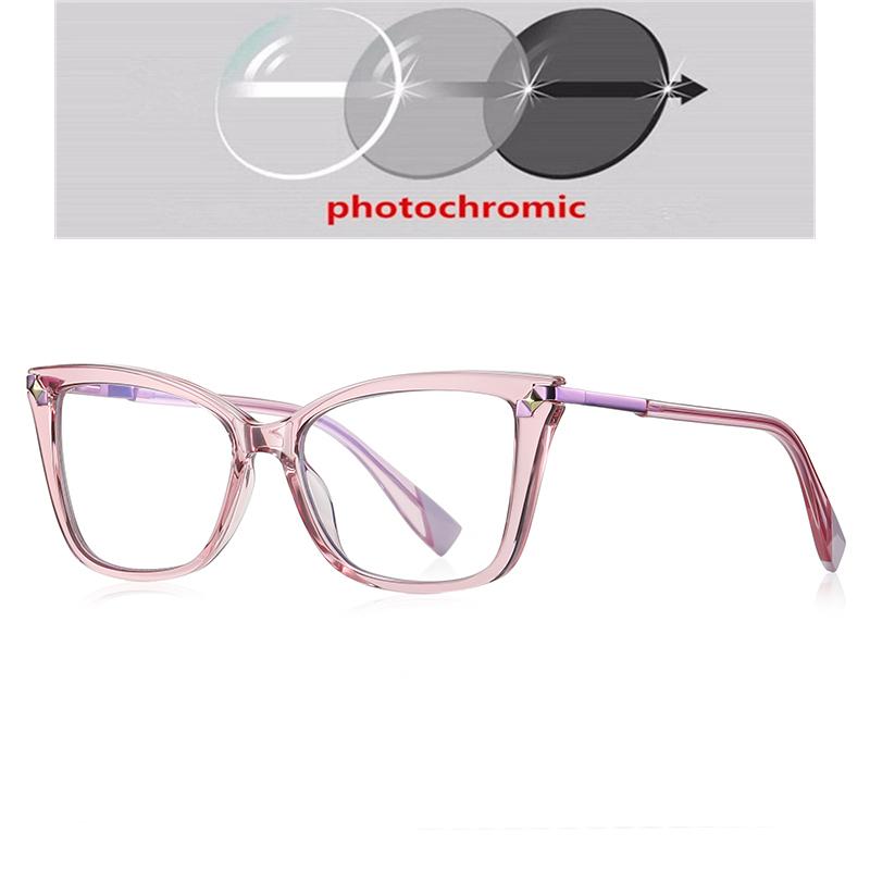 Pin Frame Blue Light Blocking Prescription Glasses For The Nearsighted  Women Cat Eye Short-Sight Eyewear 0 -0.5 -0.75 To -6